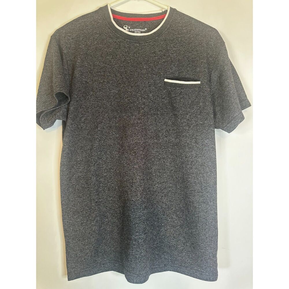 Straightfaded New York Men’s Gray Pocket Tee Short Sleeve T-Shirt Size S
